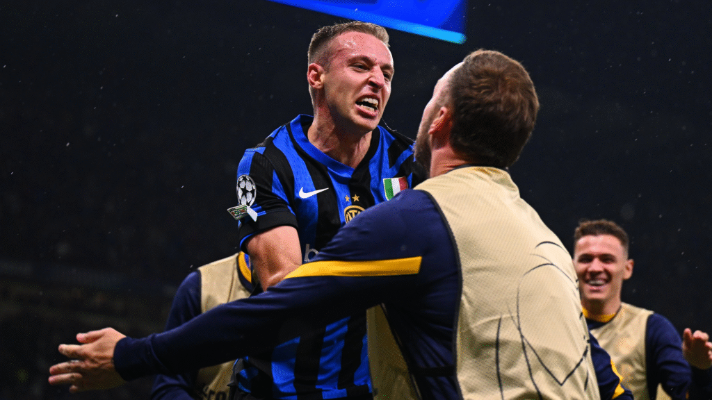 Inter de Milán celebrando ante Barcelona.